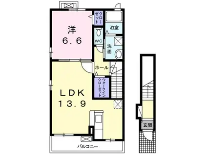 スペリート海山道(1LDK/2階)の間取り写真