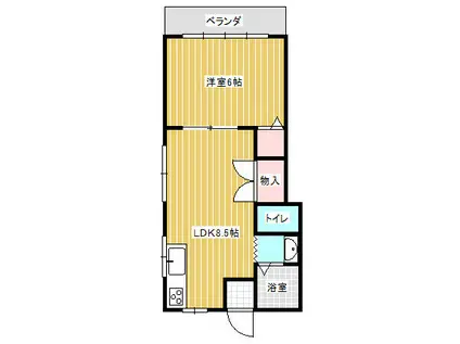 映光レジデンス(1DK/3階)の間取り写真