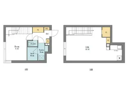 LEGALAND中野富士見町(1LDK/4階)の間取り写真