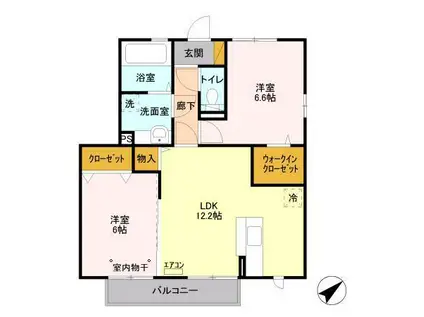 ビックペンラピス(2LDK/2階)の間取り写真