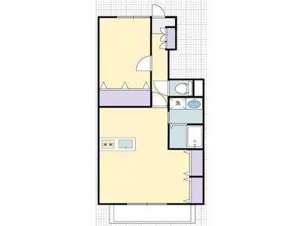 メモリーハイツ(1LDK/1階)の間取り写真