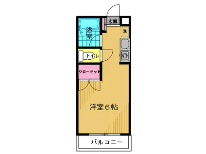 内海小柳マンション(ワンルーム/4階)の間取り写真