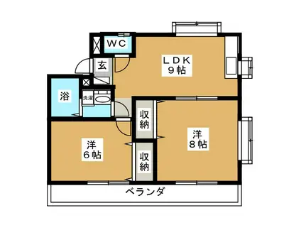 キャッスルM・T(2LDK/3階)の間取り写真