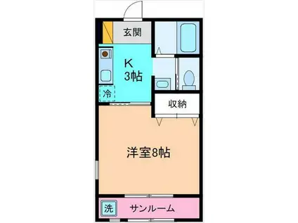 Mハイツ(1K/1階)の間取り写真