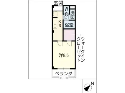 TIGAユーアイ(1K/4階)の間取り写真