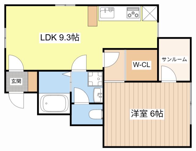 クレスト平方(1LDK/1階)の間取り写真