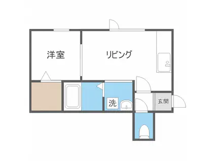 ネージュ元町II(1DK/3階)の間取り写真