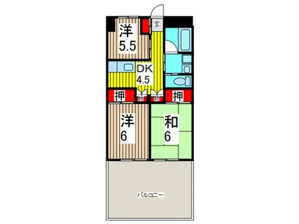 サンコーポ川口(3DK/1階)の間取り写真