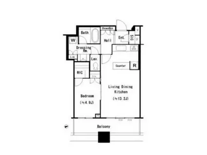 芝浦アイランド グローヴタワー(1LDK/9階)の間取り写真