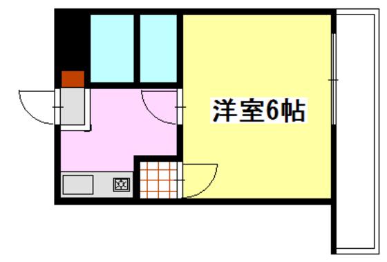 第11片山ビル(1K/4階)の間取り写真