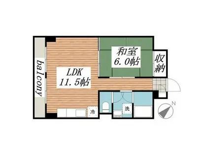 山口マンション(1LDK/3階)の間取り写真