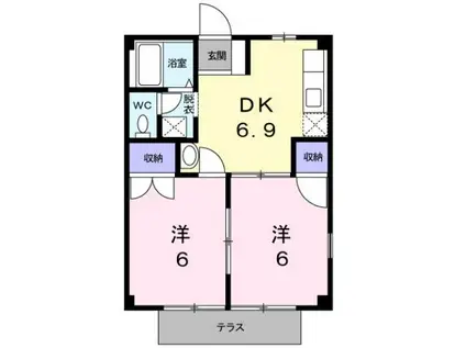 マザーグースI(2DK/1階)の間取り写真