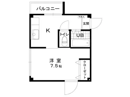 プリマヴェーラ加賀野(1K/3階)の間取り写真