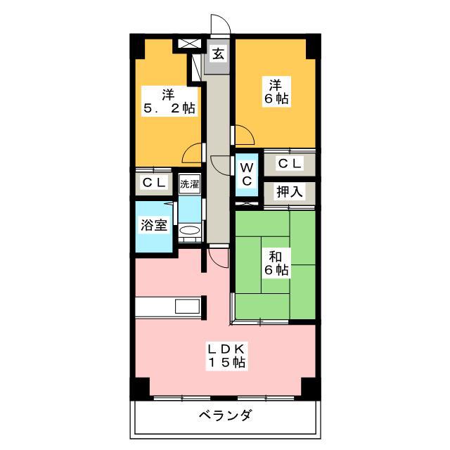 日本泉ビル(3LDK/10階)の間取り写真