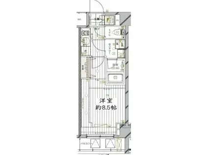 REGALIZ品川南大井III(1K/5階)の間取り写真