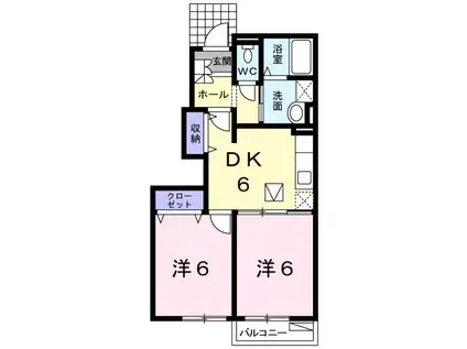 プランヴェール(2DK/1階)の間取り写真