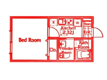 レジェンド・ビラ中山(1K/1階)の間取り写真