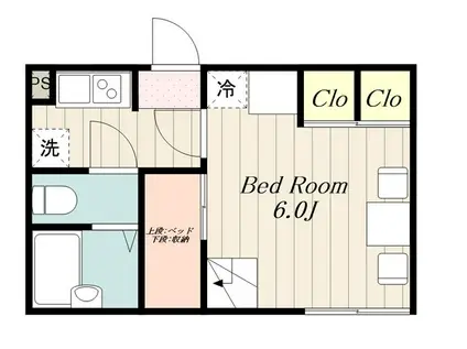 レオパレスアミティエ(1K/2階)の間取り写真
