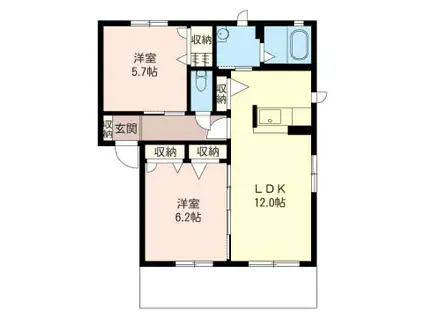 SHM シャルマン B(2LDK/1階)の間取り写真