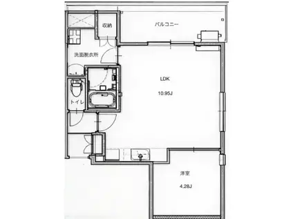 デュオメゾン門前仲町(1LDK/4階)の間取り写真