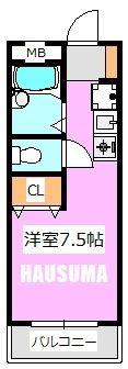 ハイネス14(ワンルーム/1階)の間取り写真