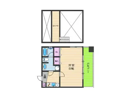 プロスペクト中之島(1K/12階)の間取り写真