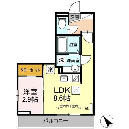 美麗・十日町(1LDK/1階)の間取り写真