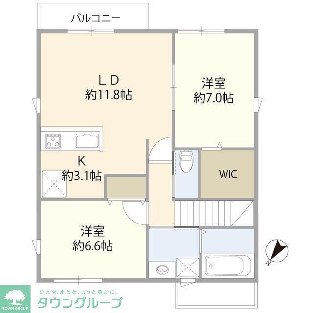 メディーナ(2LDK/2階)の間取り写真