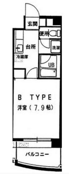 アミスタ―大供(1K/5階)の間取り写真