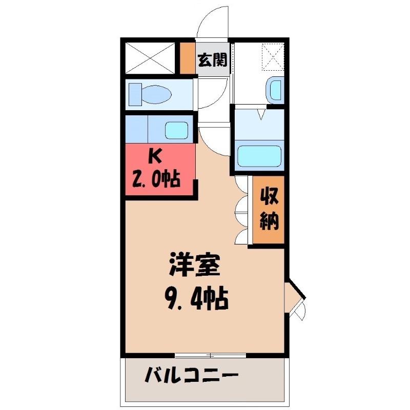 アラモード(1K/1階)の間取り写真