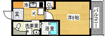 GRAND PACIFIC北畠(1K/8階)の間取り写真