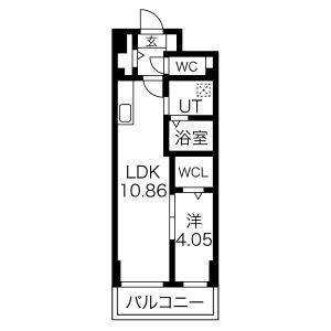 S-FORT古出来FIORE(1LDK/11階)の間取り写真