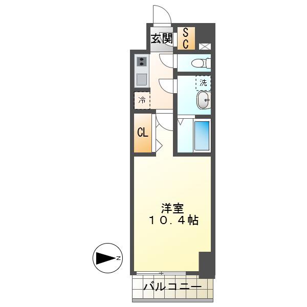 S-RESIDENCE岐阜駅(1K/8階)の間取り写真