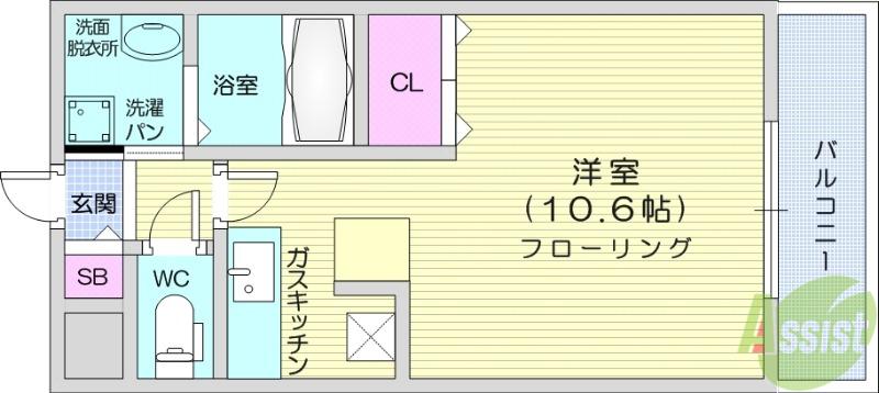 永和台アベニュー(ワンルーム/3階)の間取り写真