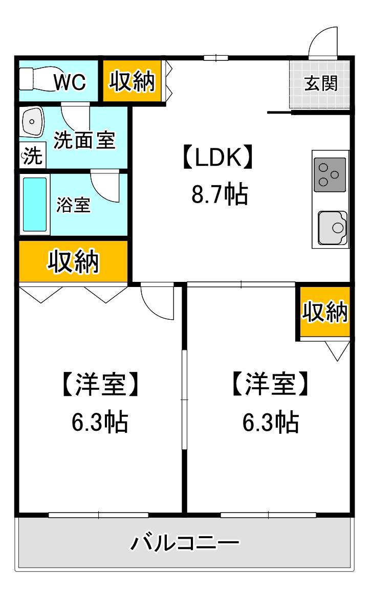 PRECIOUS-K(2LDK/6階)の間取り写真