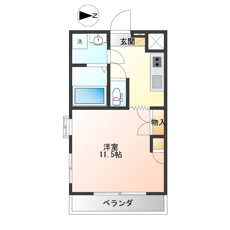サンフラワーマンション(1K/5階)の間取り写真