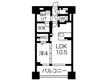 デュオヴェール札幌北大前グレイス(1LDK/2階)の間取り写真