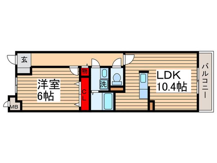 フィオーレ(1LDK/1階)の間取り写真