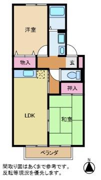 サンハイム(2LDK/2階)の間取り写真