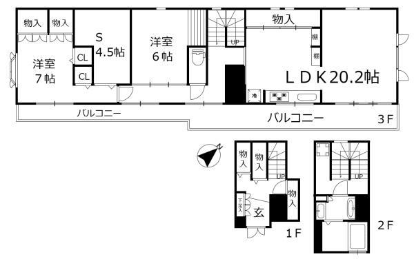 メープルテラス(2SLDK/3階)の間取り写真