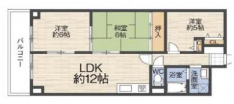 LIANGE富田林(3LDK/3階)の間取り写真