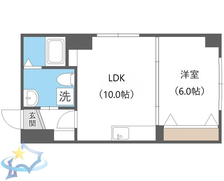 プレゼンスN9C棟(1LDK/4階)の間取り写真