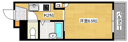 セピア西平塚(1K/4階)の間取り写真