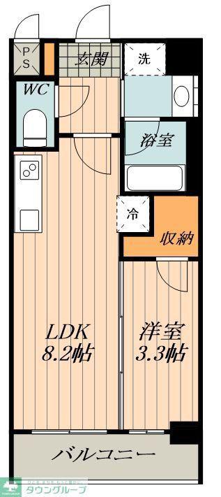 S-RESIDENCE烏森AUREATE(1LDK/6階)の間取り写真