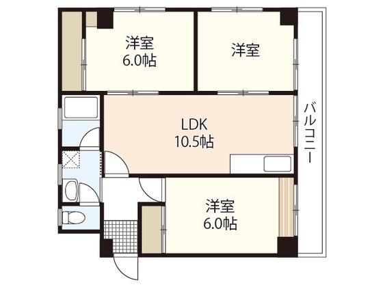 中前ビル(3LDK/2階)の間取り写真