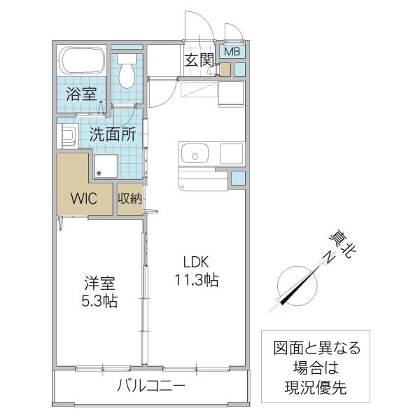 カーサ桜土浦(1LDK/1階)の間取り写真