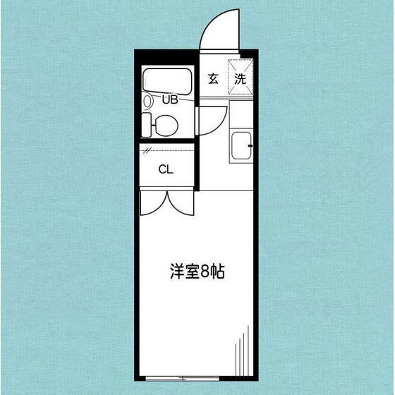 コーポ青山(ワンルーム/2階)の間取り写真