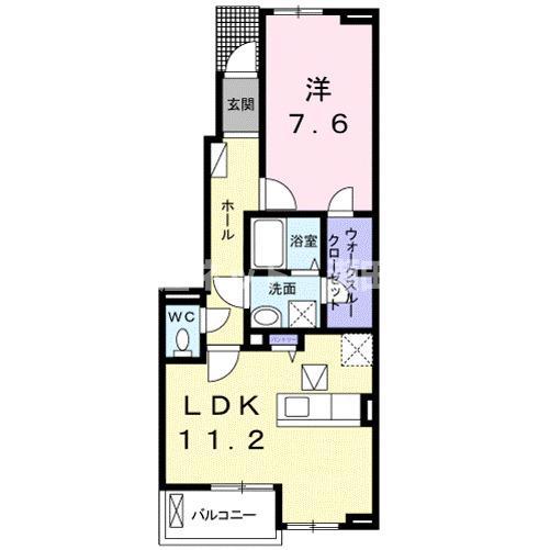 プロムナード南谷(1LDK/1階)の間取り写真