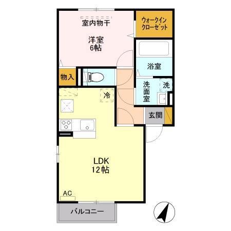 アステールII(1LDK/1階)の間取り写真