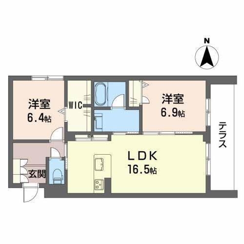 SHAMAISON HEUVEL(2LDK/2階)の間取り写真